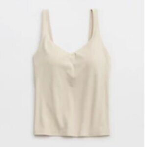 OFFLINE By Aerie Real Me Low Key Tank Top Soft Oat XS